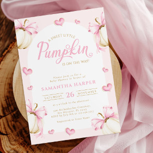 Invitación para Baby Shower de Niña con Calabazas 