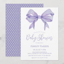 Invitación para Baby Shower de Niña con Lazo Morad