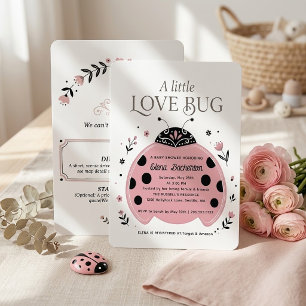 Invitación para Baby Shower de Niña con Mariquita