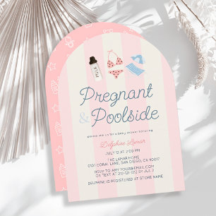 Invitación para baby shower de niña embarazada y j