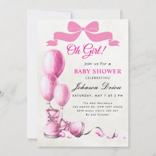 Invitación para Baby Shower de Niña 'Oh Girl' Ac