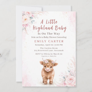 Invitación para Baby Shower de Niña Vaquita de las