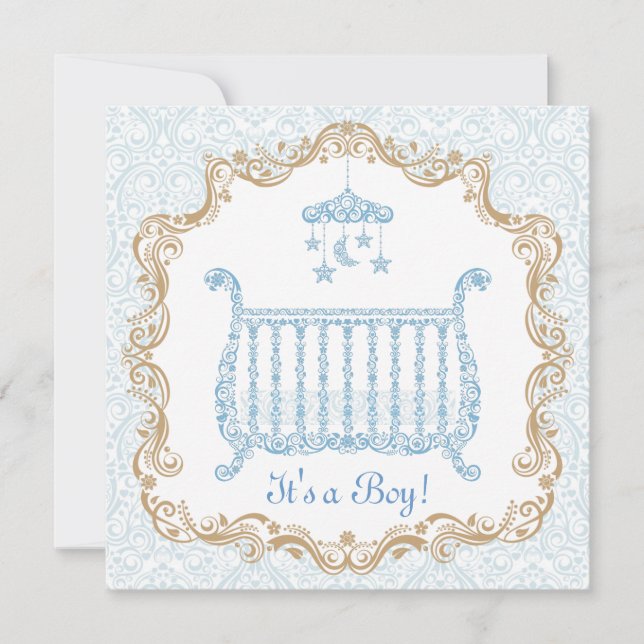 Invitación para Baby Shower de Niño (Anverso)