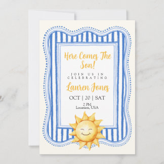 Invitación para Baby Shower de Niño "Aquí Viene el