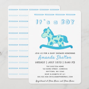 Invitación para Baby Shower de Niño con Caballo de