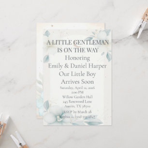 Invitación para Baby Shower de Niño con Narciso Az