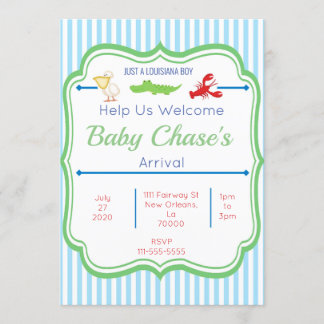 Invitación para Baby Shower de Niño de Louisiana