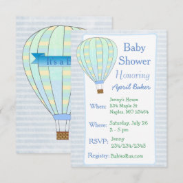 Invitación para Baby Shower de Niño en Globo Aeros