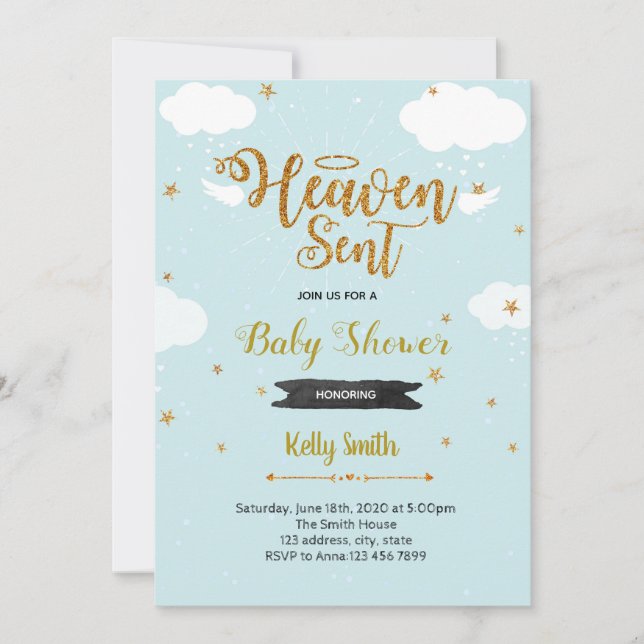 invitación para baby shower de niño enviado del ci (Anverso)