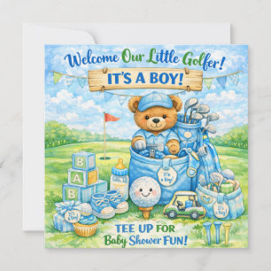 Invitación para Baby Shower de Niño Golfista