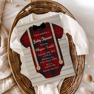 Invitación para Baby Shower de Niño Leñador Pequeñ