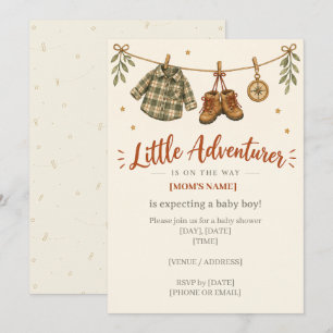 Invitación para Baby Shower de Niño Pequeño Aventu