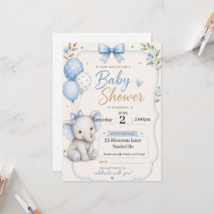Invitación para baby shower de niños con tema de e