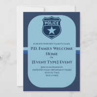 Invitación para baby shower de oficial de policía