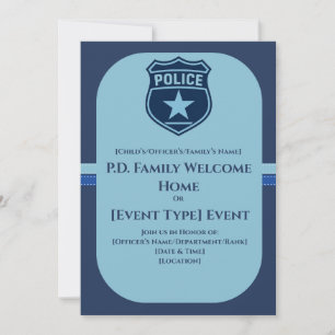 Invitación para baby shower de oficial de policía