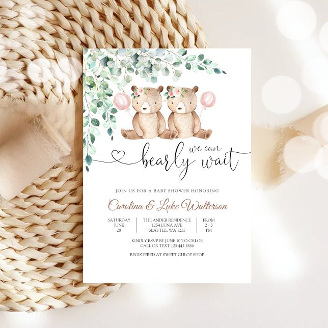 Invitación para Baby Shower de Osita Niña (Subido por el creador)