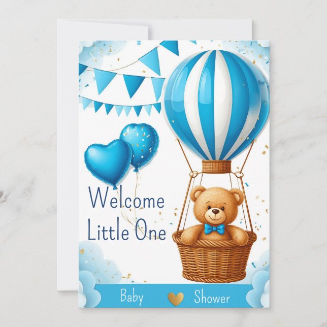 Invitación para Baby Shower de Osito 🧸 (Anverso)