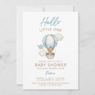 invitación para baby shower de osito de peluche