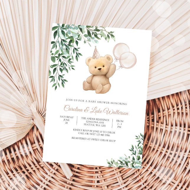 Invitación para Baby Shower de Osito de Peluche (Subido por el creador)