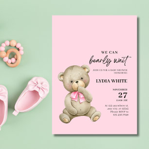 Invitación para Baby Shower de Osito de Peluche, C