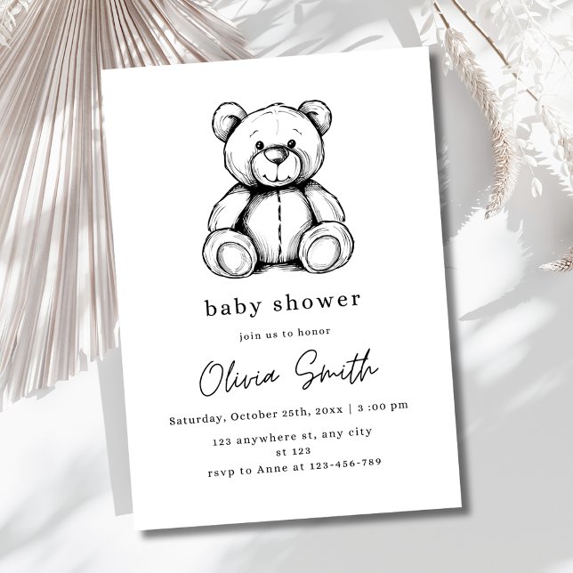 Invitación para Baby Shower de Osito de Peluche, S (Subido por el creador)