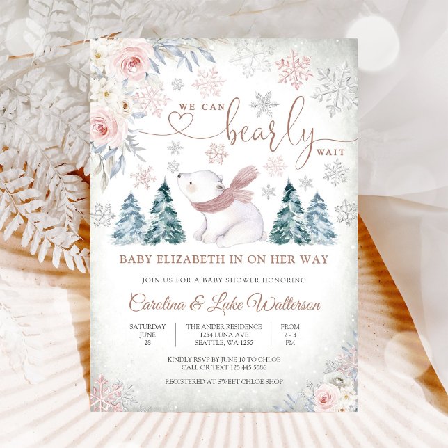 Invitación para Baby Shower de Oso de Invierno (Subido por el creador)