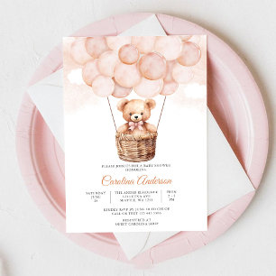Invitación para Baby Shower de Oso de Peluche con
