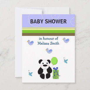 Invitación para baby shower de oso panda