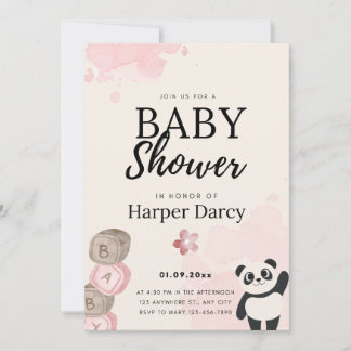 Invitación para Baby Shower de Oso Sonriente