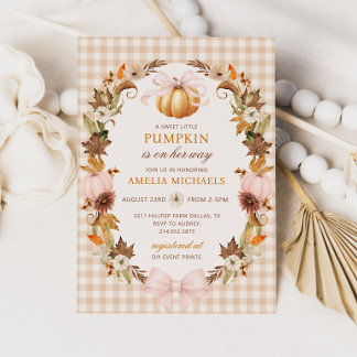 Invitación para Baby Shower de Otoño CALABAZITA