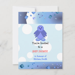 Invitación para Baby Shower de Pajarito Azul