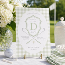 Invitación para baby shower de palo de golf verde 