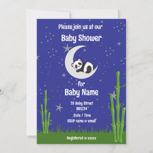 Invitación para baby shower de Panda
