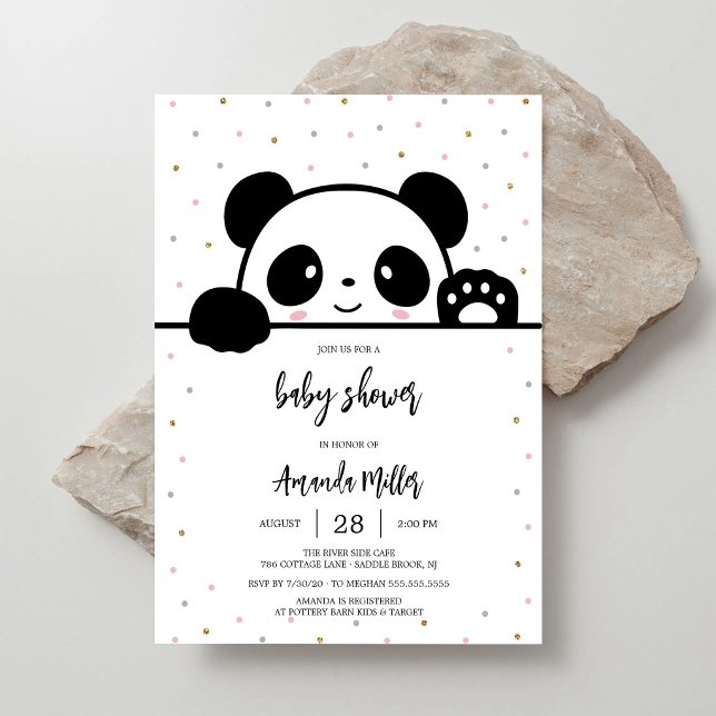 Invitación para baby shower de panda bebé (Subido por el creador)