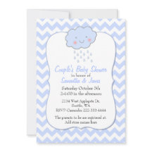 Invitación para baby shower de pareja con Chevron 