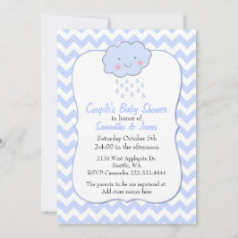 Invitación para baby shower de pareja con Chevron 