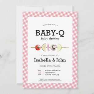 Invitación para baby shower de pareja Pink BabyQ