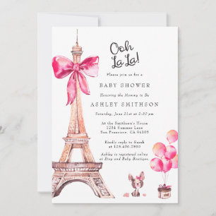 Invitación para baby shower de París