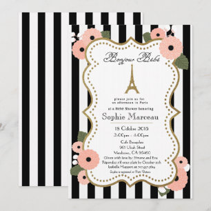 Invitación para baby shower de París en francés