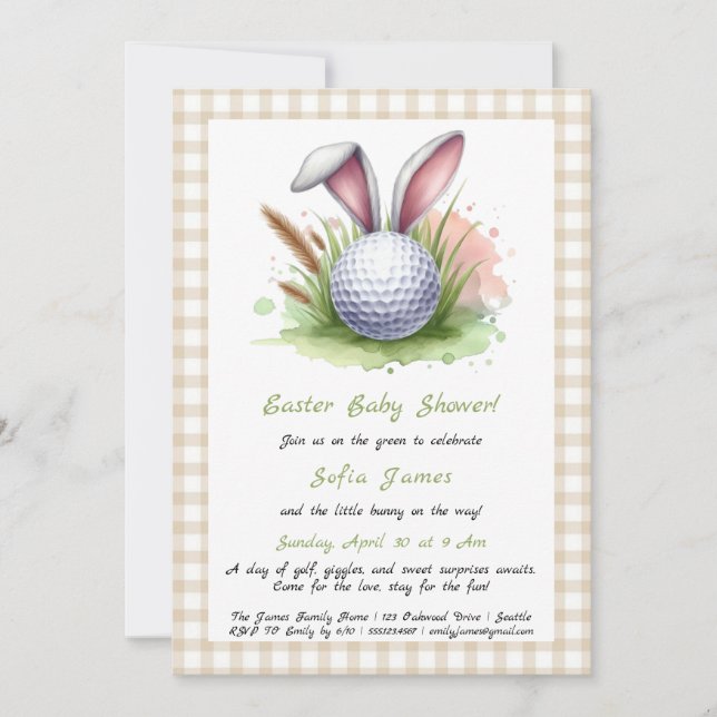 Invitación para Baby Shower de Pascua (Anverso)