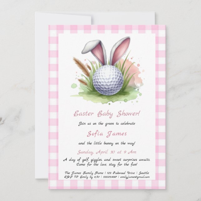 Invitación para Baby Shower de Pascua (Anverso)