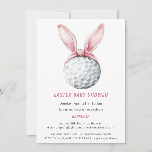 Invitación para Baby Shower de Pascua (Anverso)