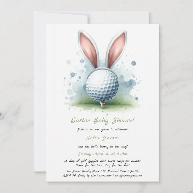 Invitación para Baby Shower de Pascua (Anverso)