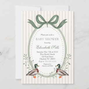 Invitación para baby shower de patito, baby shower