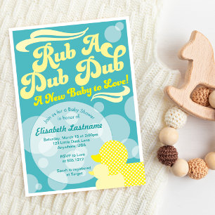 Invitación para Baby Shower de Patito de Goma Bebé