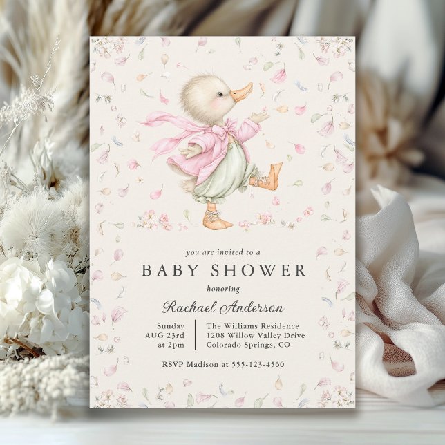 Invitación para baby shower de pato de cuento vint (Subido por el creador)
