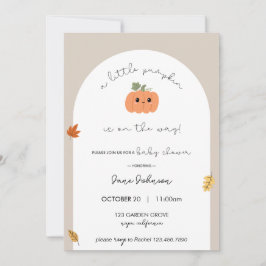 Invitación para baby shower de pequeña calabaza