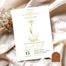 Invitación para baby shower de Pequeña Flor Silves