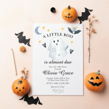 Invitación para baby shower de pequeño Boo fantasm