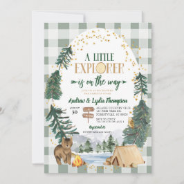 Invitación para baby shower de pequeño explorador 